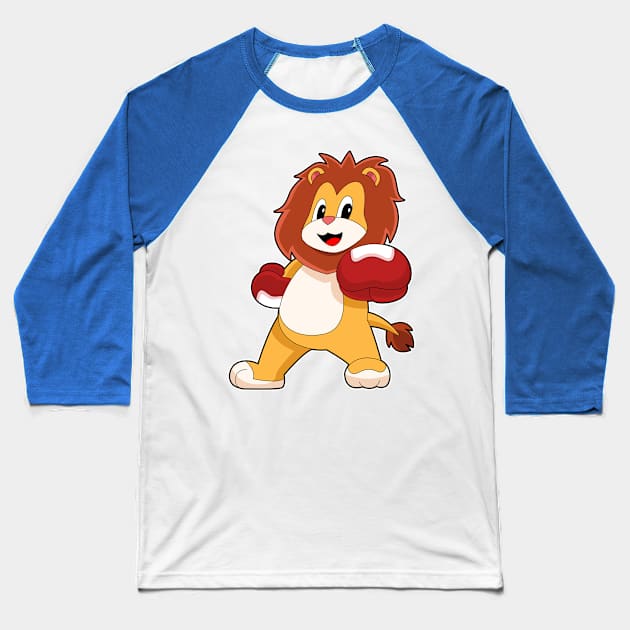 Lion Boxer Boxing gloves Boxing Baseball T-Shirt by Markus Schnabel